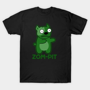 Zom-pit Cute Halloween Zombie Pit Bull Pun T-Shirt